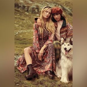 Free People Happy Feelings Midi Dress (in Night Combo color)